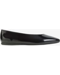 Prada - Brushed Leather Ballet Flats - Lyst
