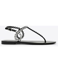 Aquazzura - Almost Bare Crystal Embellished Thong Sandals - Lyst