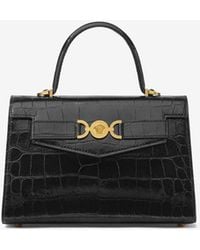 Versace - Medium Medusa '95 Croc-Embossed Leather Top Handle Bag - Lyst