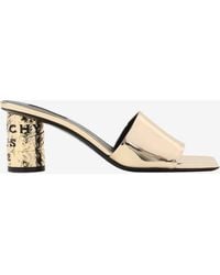 Givenchy - Tape Logo 65 Metallic Leather Mules - Lyst