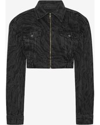 ROTATE BIRGER CHRISTENSEN - Zebra Denim Cropped Jacket - Lyst