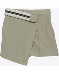 Fendi - High-Waist Asymmetric Mini Shorts - Lyst