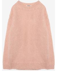 AURALEE - Mohair Blend Crewneck Sweater - Lyst