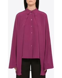 FEDERICA TOSI - Cape-Style Silk Blend Shirt - Lyst