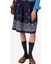Miu Miu - Cornflower Print Poplin Skirt - Lyst