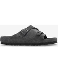 Birkenstock - Zürich Double-Buckle Suede Slides - Lyst