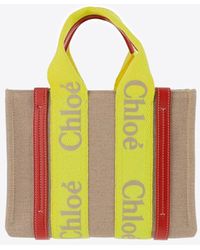 Chloé - Small Woody Linen Tote Bag - Lyst