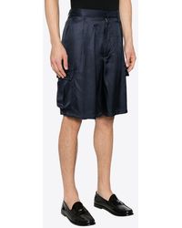 Prada - Silk Cargo Shorts - Lyst