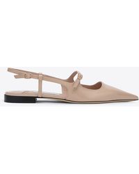 Jimmy Choo - Didi Patent Leather Slingback Flats - Lyst