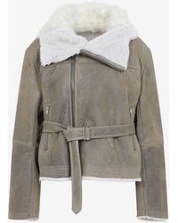 Rick Owens - Cropped Flight Shearling Jacket - Lyst