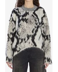 The Attico - Python Print Mohair-Blend Sweater - Lyst