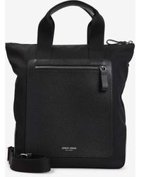 Giorgio Armani - Logo Nylon Top Handle Bag - Lyst