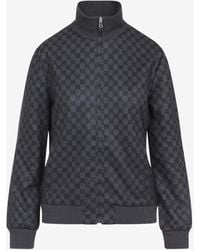 Gucci - All-Over Logo Zip-Up Sweatshirt - Lyst