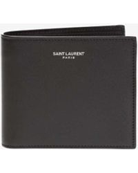 Saint Laurent - East/West Leather Bi-Fold Wallet - Lyst