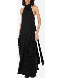 Moschino - Halterneck Beaded Maxi Dress - Lyst