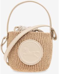 Chloé - Mini Horse Medal Raffia Bucket Bag - Lyst