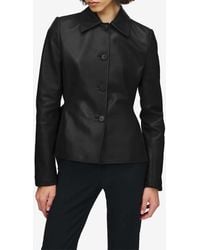 McQueen - Leather Peplum Jacket - Lyst