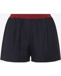 Miu Miu - Pinstriped Virgin Wool Shorts - Lyst