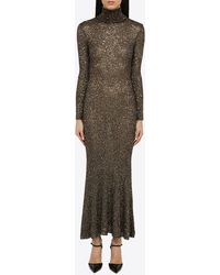 Balenciaga - High Neck Sequin Maxi Dress - Lyst