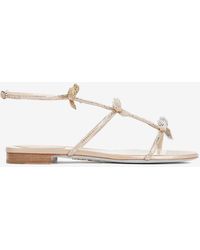 Rene Caovilla - Caterina Crystal-Embellished Flat Sandals - Lyst