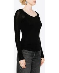 Agolde - Corey Scoop-Neck Sheer Top - Lyst
