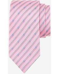 Ferragamo - Gancini Print Striped Silk Tie - Lyst
