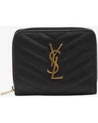 Saint Laurent - Cassandre Matelassé Compact Wallet - Lyst