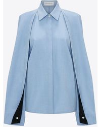 Victoria Beckham - Pleat Detail Raglan Shirt - Lyst