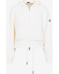 Moncler - Zip-Up Fleece Hooded Sweatshirt - Lyst