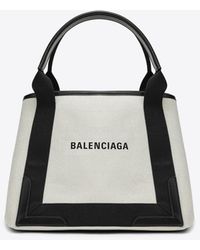 Balenciaga - Small Cabas Canvas Tote Bag - Lyst
