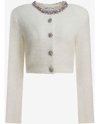 Self-Portrait - Embellished Wool-Blend Cardigan - Lyst