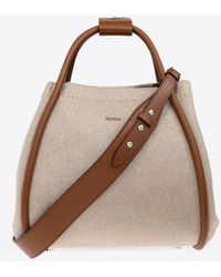 Max Mara - Small Marine Cashmere And Leather Tote Bag - Lyst