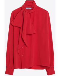 Prada - Silk Blouse Top - Lyst
