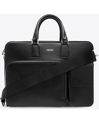 Versace - Calf Leather Cargo Briefcase - Lyst