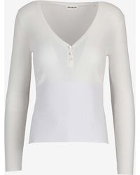 P.A.R.O.S.H. - Cipria V-Neck Ribbed Top - Lyst