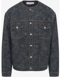Lanvin - Collarless Denim Jacket - Lyst