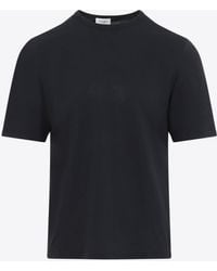 Saint Laurent - Embroidered Logo T-Shirt - Lyst