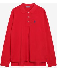 Prada - Logo Embroidered Long-Sleeved Polo T-Shirt - Lyst