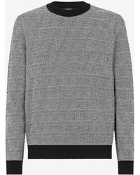Fendi Monogram Houndstooth Sweater - Gray