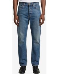 Saint Laurent - Logo Patch Straight-Leg Jeans - Lyst