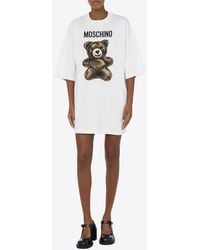 Moschino - Interlock Teddy Bear Print Mini T-Shirt Dress - Lyst