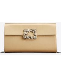 Roger Vivier - Efflorescence Crystal Embellished Satin Clutch - Lyst