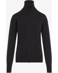 Lemaire - High-Neck Wool Sweaters - Lyst
