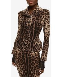 Dolce & Gabbana - Single-Breasted Leopard Print Blazer - Lyst