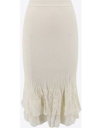 Bottega Veneta - Floral Embroidery Knee-Length Skirt - Lyst