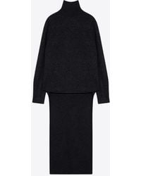 Givenchy - High-Low Turtleneck Wool-Blend Sweater - Lyst
