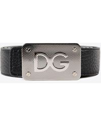 Dolce & Gabbana - Reversible Grained-Leather Belt - Lyst