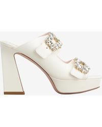 Roger Vivier - Slidy Viv' 100 Crystal Buckle Platform Mules - Lyst
