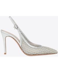 Gianvito Rossi - Nikki 95 Metallic Heeled Pumps - Lyst