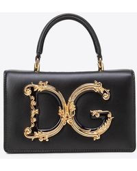 Dolce & Gabbana - Dg Girls Calf Leather Top Handle Bag - Lyst